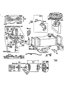 Fuel Tank, Carburetor, And Starting Motor Assembly parts for Briggs & Stratton Lawn & Garden Engine 220707-0141-01 from AppliancePartsPros.com