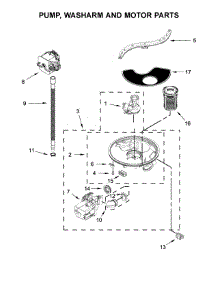 Pump, Washarm And Motor Parts parts for Kenmore Dishwasher 221.3802N710 (2213802N710, 221 3802N710) from AppliancePartsPros.com