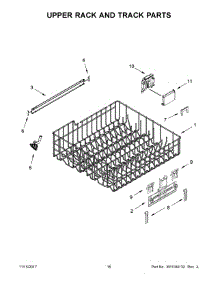 Upper Rack And Track Parts parts for Kenmore Dishwasher 221.4545N711 (2214545N711, 221 4545N711) from AppliancePartsPros.com