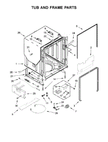 Tub And Frame Parts parts for Kenmore Elite Dishwasher 2214815N612 from AppliancePartsPros.com