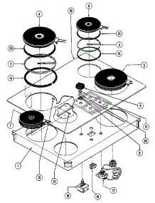 Control Top Assembly parts for Kenmore Electric Cooktop 223.12(1988) (22312(1988), 223 12(1988)) from AppliancePartsPros.com
