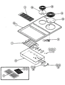 Top Assembly parts for Kenmore Electric Cooktop 223.13(1988) (22313(1988), 223 13(1988)) from AppliancePartsPros.com