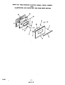 Oven Door parts for Roper Electric Range 2234*0A from AppliancePartsPros.com