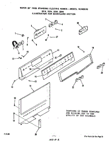 Backguard parts for Roper Electric Range 2244*2A from AppliancePartsPros.com