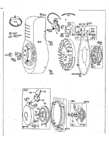 Rewind Starter And Blower Housing parts for Briggs & Stratton Lawn & Garden Engine 233401 TO 233499 (0010 - 0060) from AppliancePartsPros.com