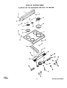 Backguard And Main Top parts for Roper Electric Range 2413*0A from AppliancePartsPros.com