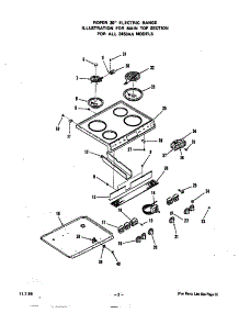 Main Top parts for Roper Electric Range 2453*AA from AppliancePartsPros.com