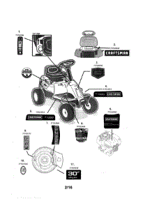 Decals parts for Craftsman Riding Mower & Tractor 247203693 from AppliancePartsPros.com