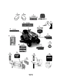 Decals parts for Craftsman Front-Engine Lawn Tractor 247203701 from AppliancePartsPros.com