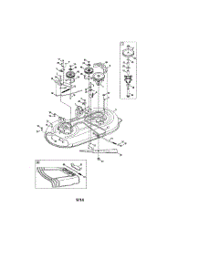 Deck / Spindle / Chute parts for Craftsman Front-Engine Lawn Tractor 247203710 from AppliancePartsPros.com