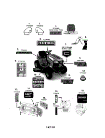 Decals parts for Craftsman Front-Engine Lawn Tractor 247203711 from AppliancePartsPros.com
