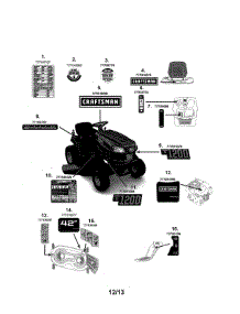 Decals parts for Craftsman Front-Engine Lawn Tractor 247203721 from AppliancePartsPros.com