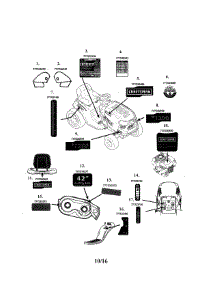 Decals parts for Craftsman Front-Engine Lawn Tractor 247203726 from AppliancePartsPros.com