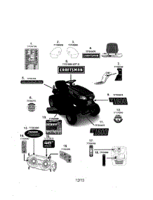 Decals parts for Craftsman Front-Engine Lawn Tractor 247203741 from AppliancePartsPros.com