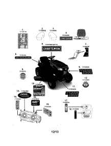 Decals parts for Craftsman Front-Engine Lawn Tractor 247203751 from AppliancePartsPros.com