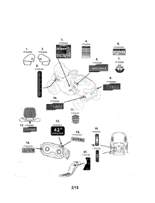 Decals parts for Craftsman Front-Engine Lawn Tractor 247203760 from AppliancePartsPros.com