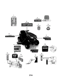 Decals parts for Craftsman Front-Engine Lawn Tractor 247203771 from AppliancePartsPros.com
