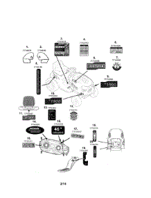 Decals parts for Craftsman Front-Engine Lawn Tractor 247203791 from AppliancePartsPros.com