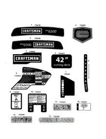 Decals parts for Craftsman Riding Mower & Tractor 247204000 from AppliancePartsPros.com