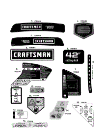 Decals parts for Craftsman Rear-Engine Riding Mower 247204110 from AppliancePartsPros.com