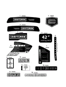 Decals parts for Craftsman Rear-Engine Riding Mower 247204112 from AppliancePartsPros.com