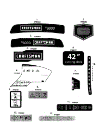Decals parts for Craftsman Rear-Engine Riding Mower 247204113 from AppliancePartsPros.com