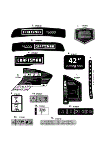 Decals parts for Craftsman Rear-Engine Riding Mower 247204121 from AppliancePartsPros.com