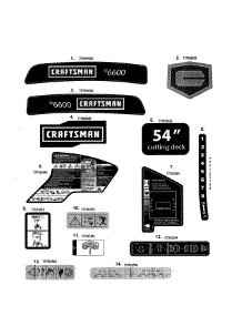 Decals parts for Craftsman Rear-Engine Riding Mower 247204191 from AppliancePartsPros.com