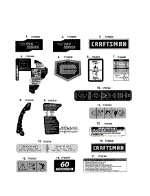 Decals parts for Craftsman Rear-Engine Riding Mower 247204241 from AppliancePartsPros.com