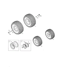 Wheels parts for Craftsman Front-Engine Lawn Tractor 247204420 from AppliancePartsPros.com