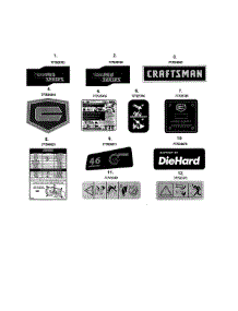 Decals parts for Craftsman Front-Engine Lawn Tractor 247204420 from AppliancePartsPros.com