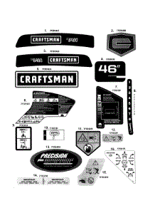 Decals parts for Craftsman Rear-Engine Riding Mower 247204460 from AppliancePartsPros.com