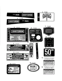 Decals parts for Craftsman Riding Mower & Tractor 247250020 from AppliancePartsPros.com