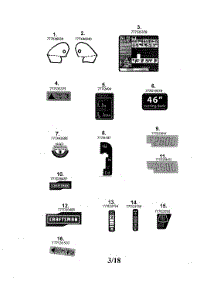 Decals parts for Craftsman Front-Engine Lawn Tractor 247255890 from AppliancePartsPros.com