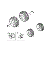 Wheels parts for Craftsman Front-Engine Lawn Tractor 247270381 from AppliancePartsPros.com