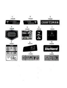 Decals parts for Craftsman Front-Engine Lawn Tractor 247270381 from AppliancePartsPros.com