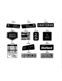 Decals parts for Craftsman Front-Engine Lawn Tractor 247270441 from AppliancePartsPros.com
