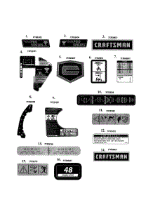 Decals parts for Craftsman Riding Mower & Tractor 247270500 from AppliancePartsPros.com