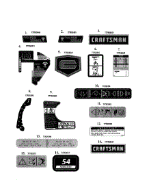Decals parts for Craftsman Riding Mower & Tractor 247270520 from AppliancePartsPros.com