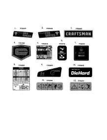Decals parts for Craftsman Riding Mower & Tractor 247270550 from AppliancePartsPros.com