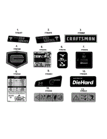 Decals parts for Craftsman Front-Engine Lawn Tractor 247270551 from AppliancePartsPros.com