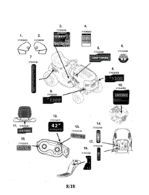 Labels parts for Craftsman Front-Engine Lawn Tractor 247273271 from AppliancePartsPros.com