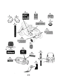 Decals parts for Craftsman Front-Engine Lawn Tractor 247273300 from AppliancePartsPros.com