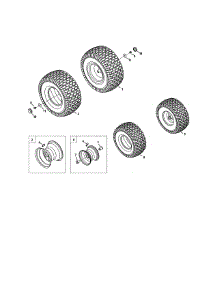 Wheels parts for Craftsman Front-Engine Lawn Tractor 247273330 from AppliancePartsPros.com