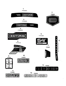 Decals parts for Craftsman Rear-Engine Riding Mower 247277751 from AppliancePartsPros.com