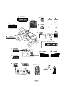 Decals parts for Craftsman Front-Engine Lawn Tractor 247288810 from AppliancePartsPros.com