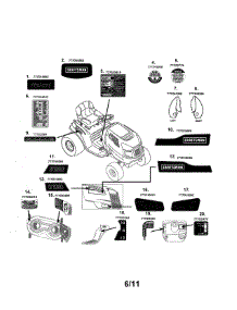 Decals parts for Craftsman Riding Mower & Tractor 247288840 from AppliancePartsPros.com
