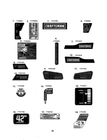 Decals parts for Craftsman Front-Engine Lawn Tractor 247288842 from AppliancePartsPros.com