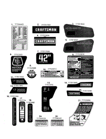 Decals parts for Craftsman Front-Engine Lawn Tractor 247288843 from AppliancePartsPros.com