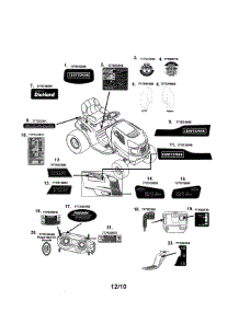 Decals parts for Craftsman Riding Mower & Tractor 247288850 from AppliancePartsPros.com